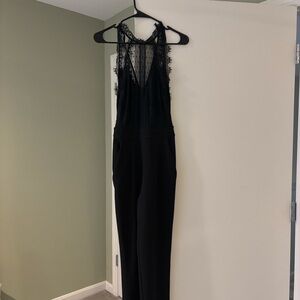 Express Black Lace Detail Jumpsuit